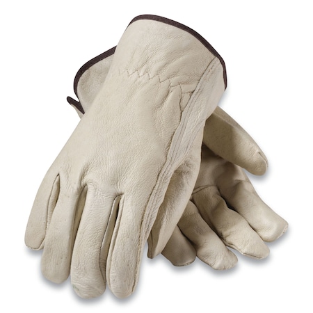 Pip Drivers Gloves, Pigskin Leather, Keystone Thumb, Gray, M 1 PR 70-361/M